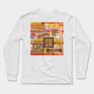 Flowers and Flight Digital Collage Long Sleeve T-Shirt